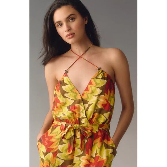 FARM RIO X ANTHROPOLOGIE FRUIT PRINT HALTER JUMPSUIT NWT SIZE LARGE - Picture 11 of 11
